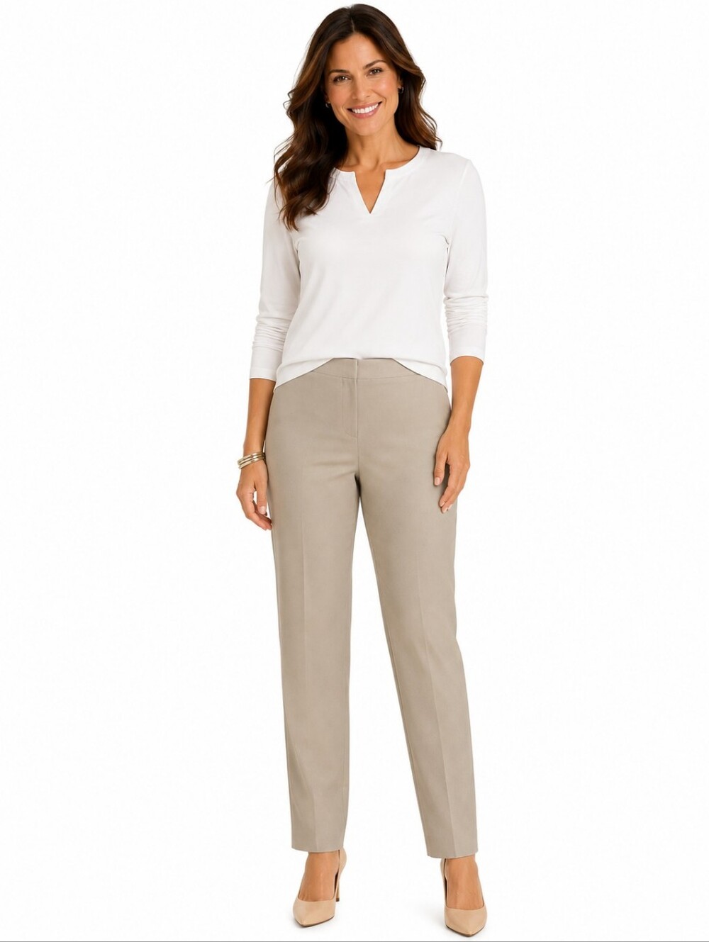 Chico’s Women’s Taupe Straight Leg Career Slacks Pants Size XL